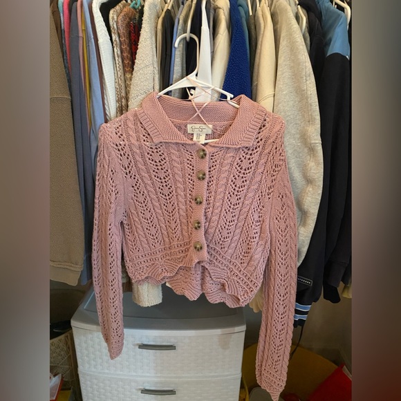 Pink Buttoned Sweater - Picture 1 of 3